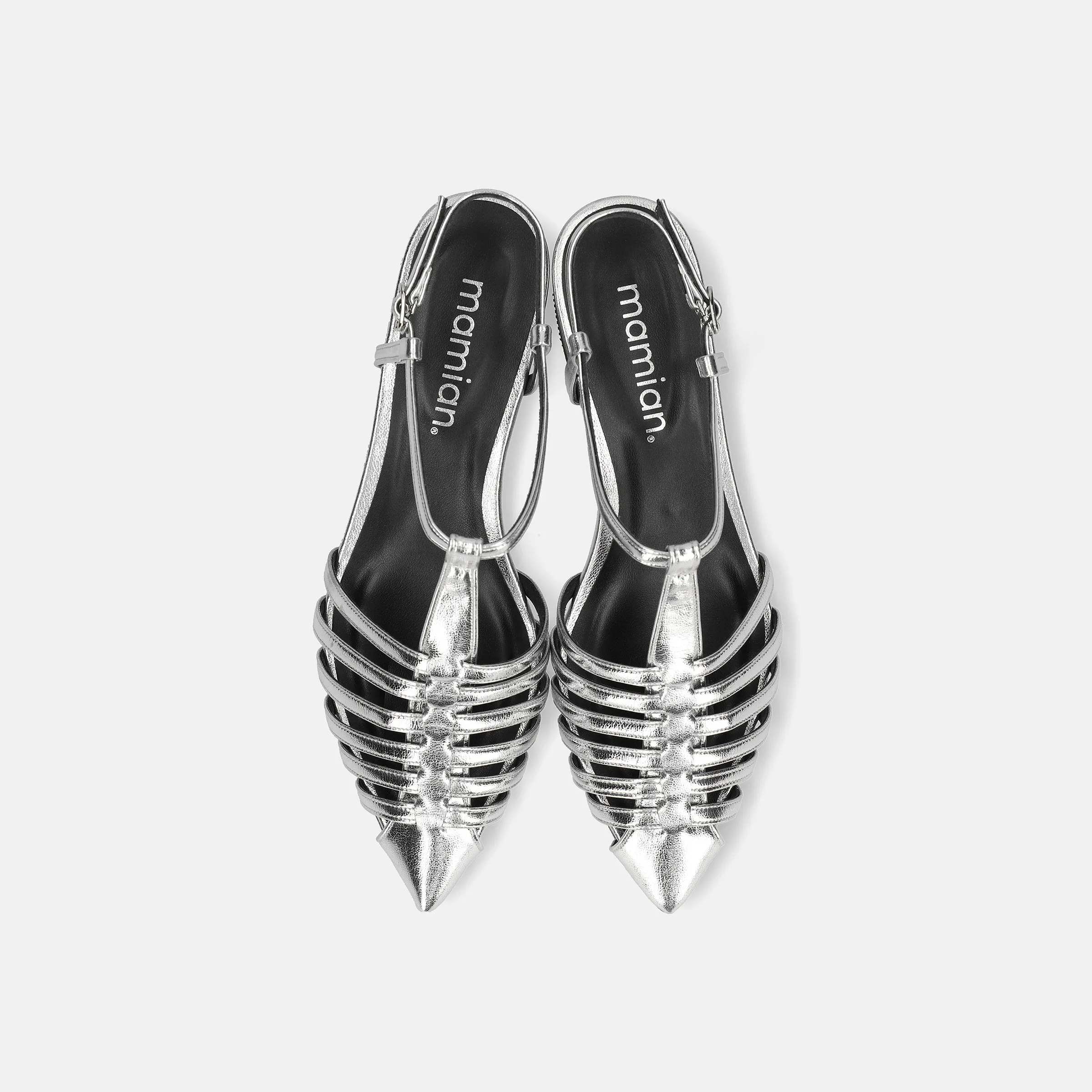 10% OFF: 2024SS: Pointed Toe Gurkha Sandals (m17008) Silver