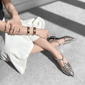 10% OFF: 2024SS: Pointed Toe Gurkha Sandals (m17008) Silver