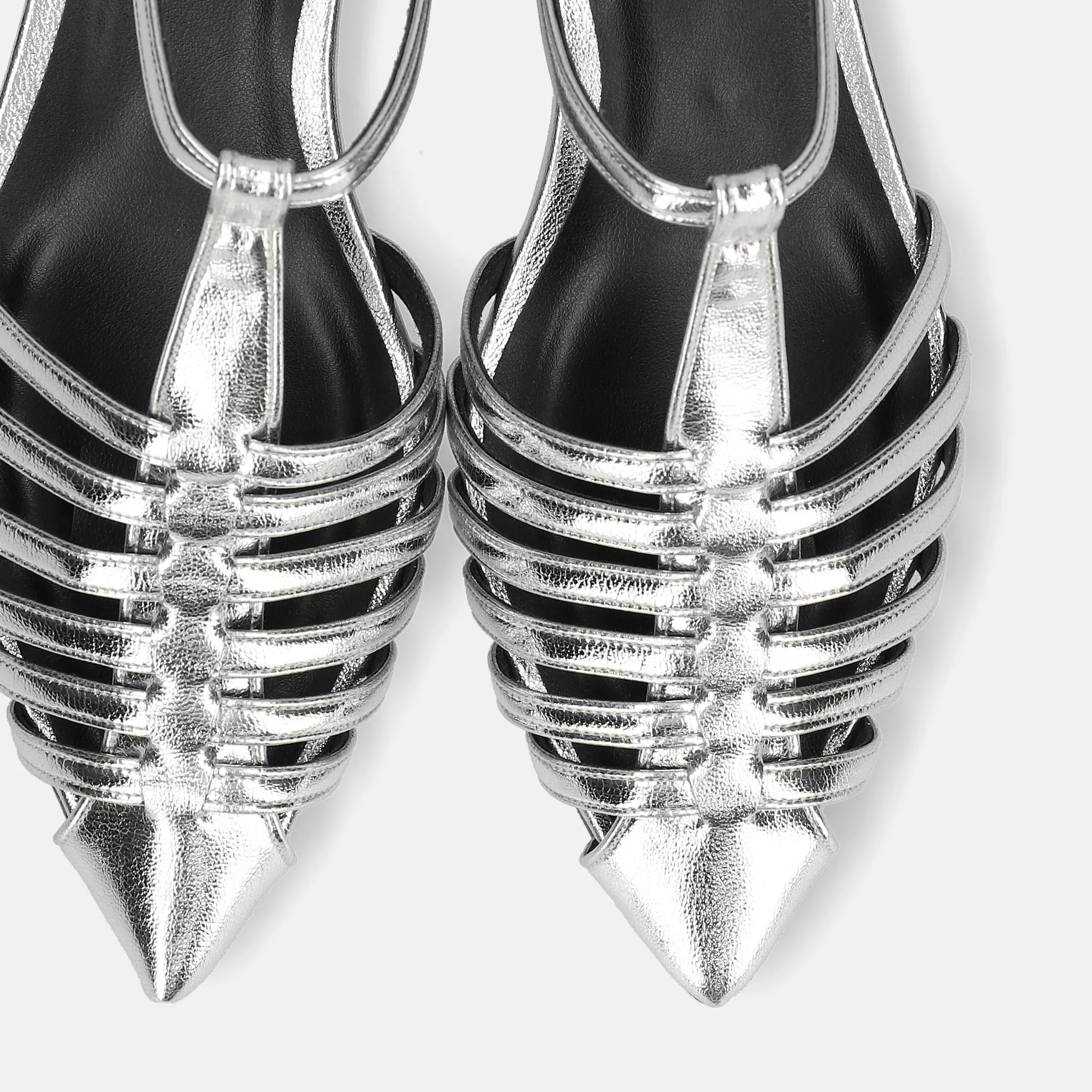 10% OFF: 2024SS: Pointed Toe Gurkha Sandals (m17008) Silver