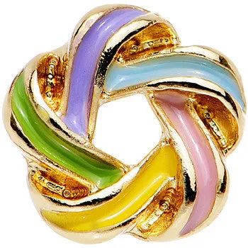 16 Gauge 1/4 Gold Anodized Festive Wreath Tragus Cartilage Earring