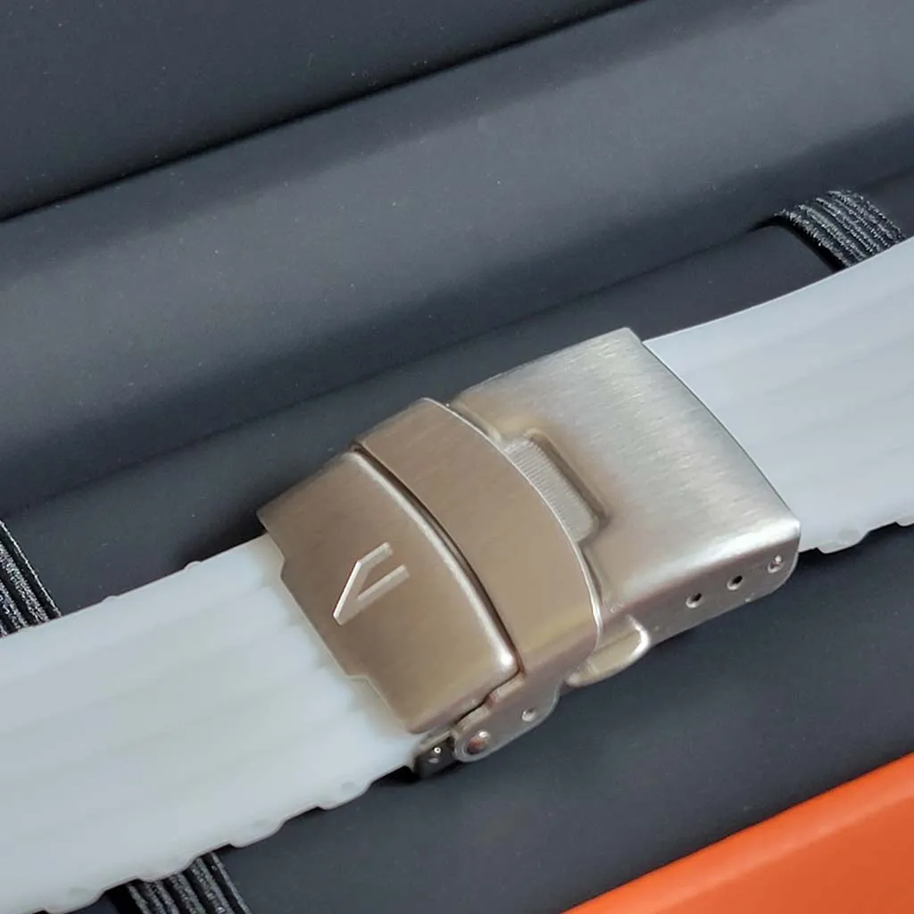 22mm White Silicone Divers Strap