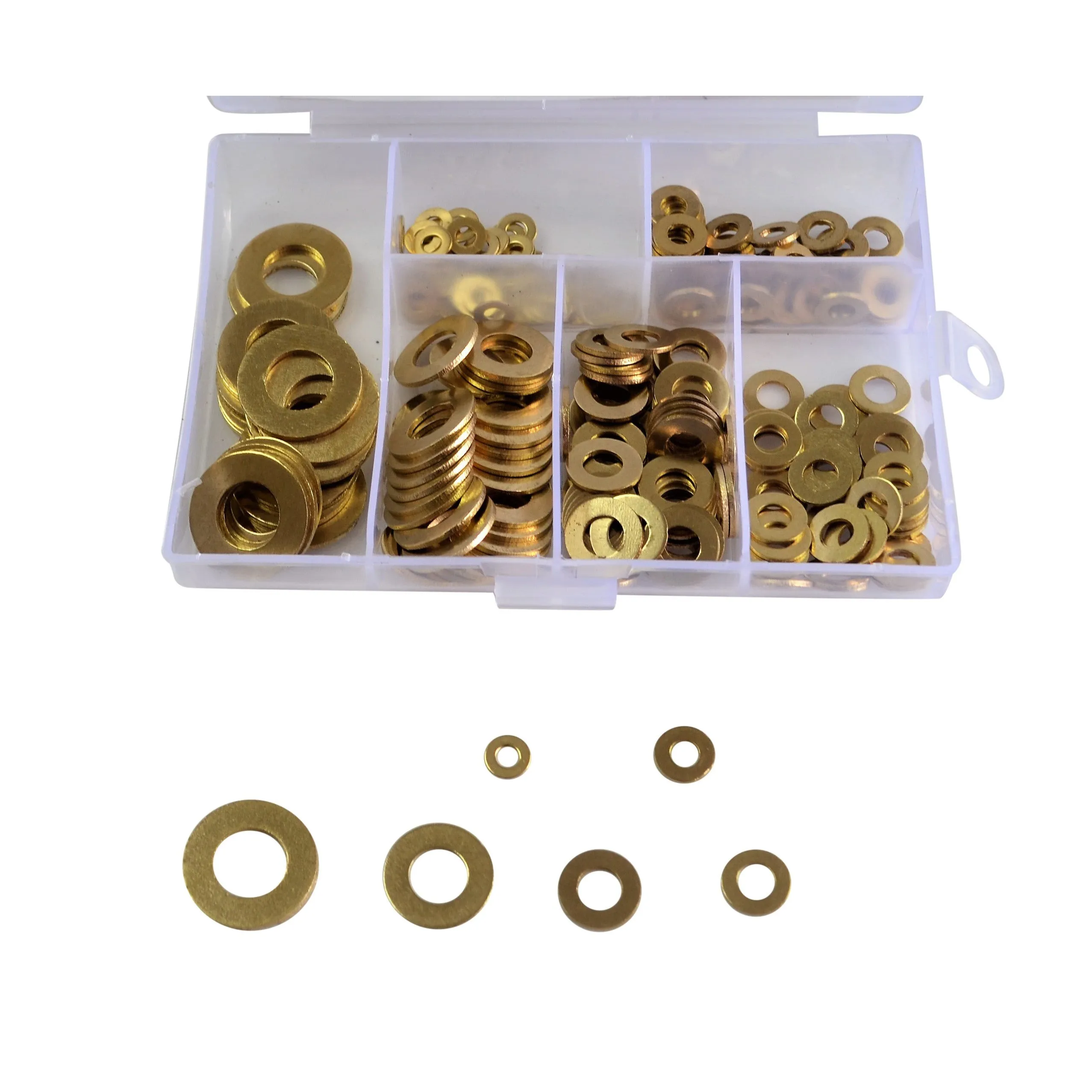 250pc Metric Brass Washer Grab Kit Assortment