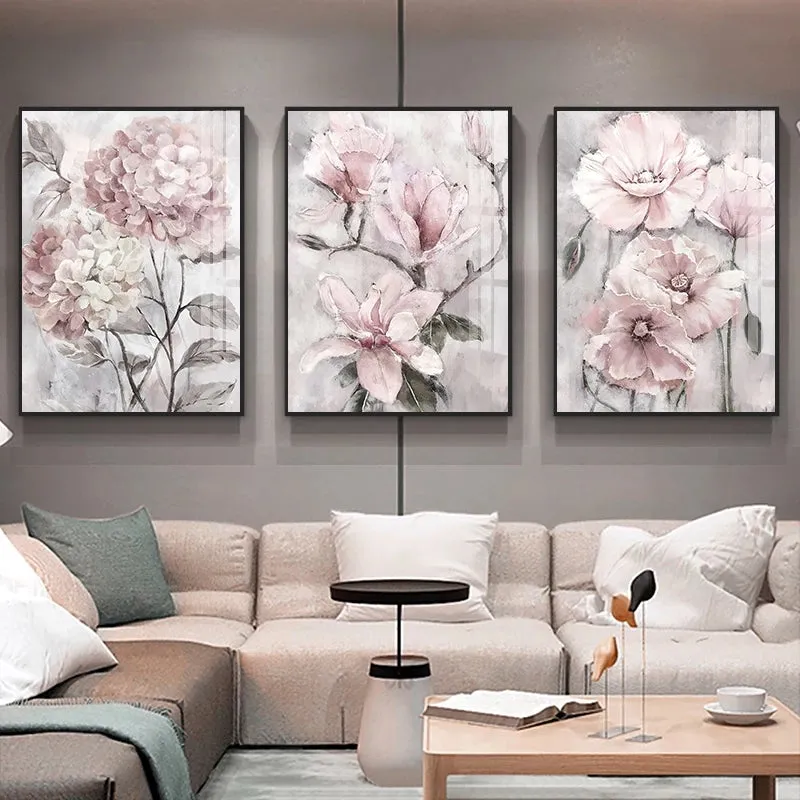 3PCS Flowers Posters - Frameless Wall Art Canvas