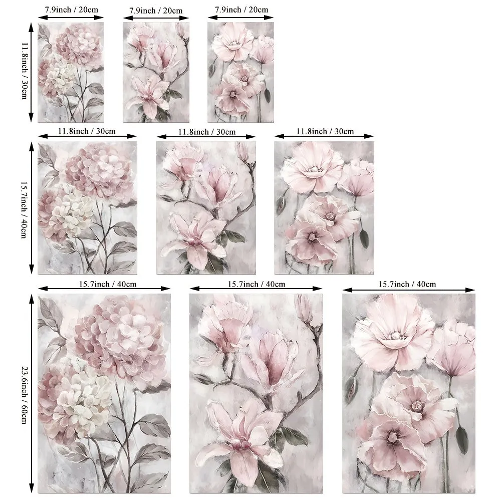 3PCS Flowers Posters - Frameless Wall Art Canvas