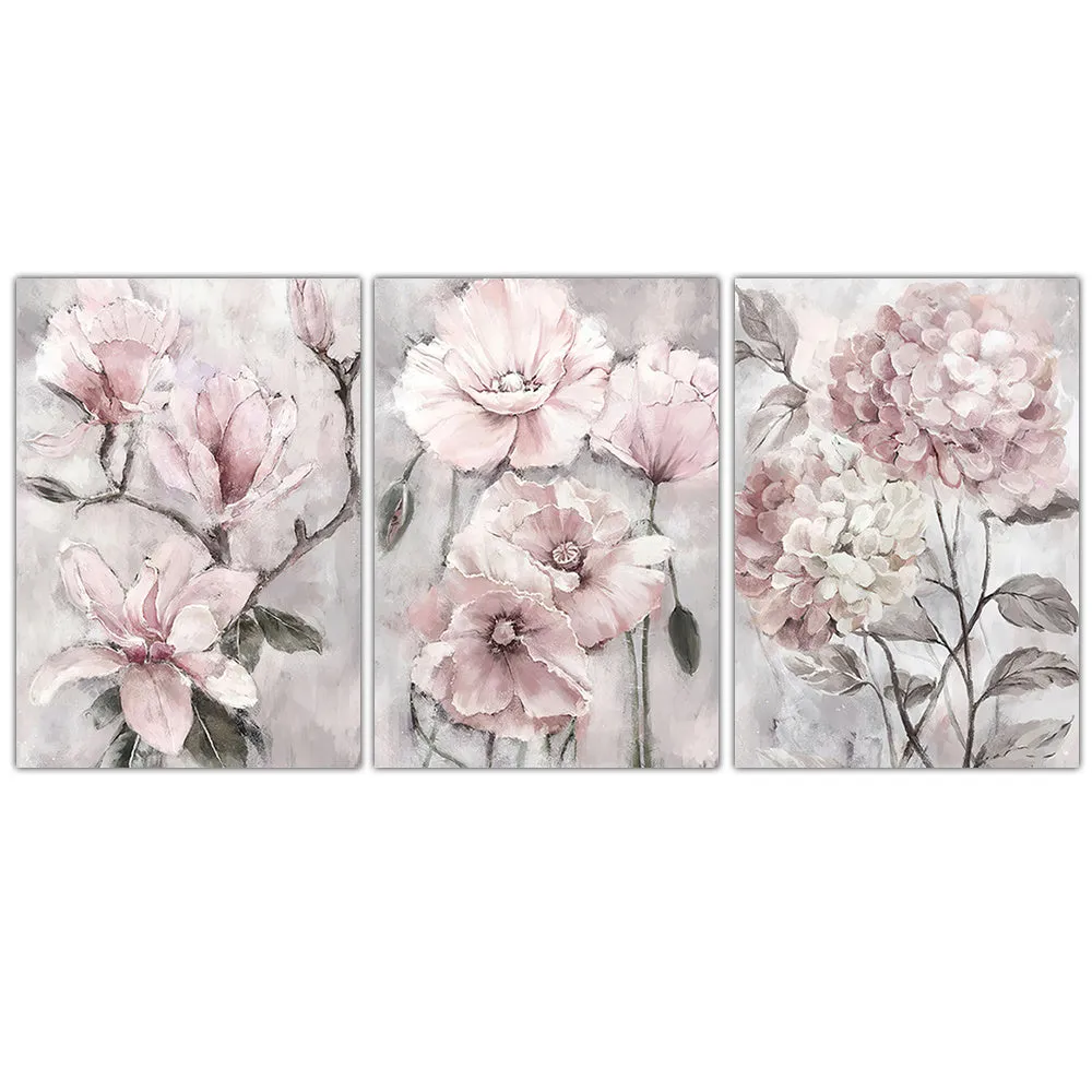 3PCS Flowers Posters - Frameless Wall Art Canvas