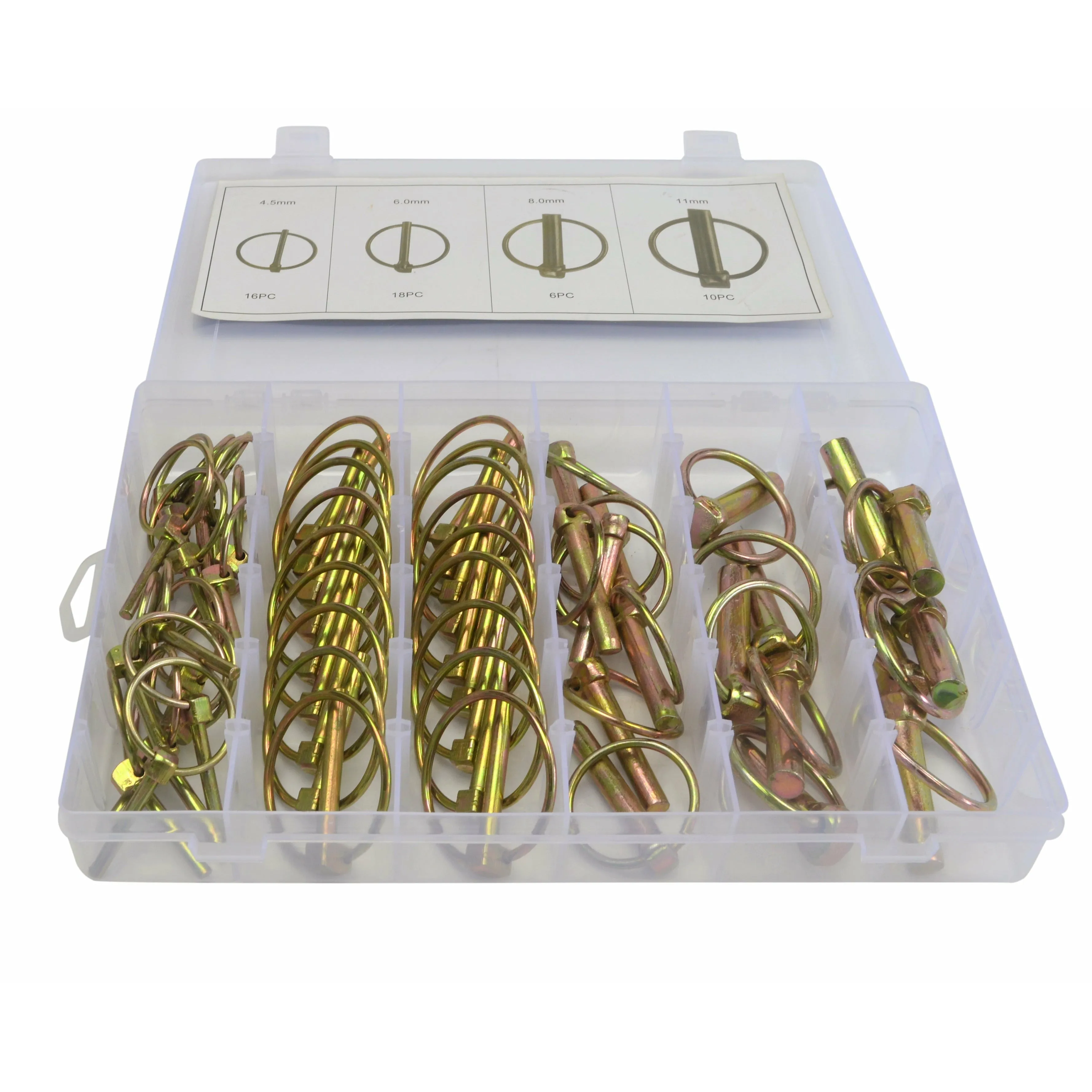 50pc Metric Lynch Pin and 150 Pc Imperial R Pin Clip Grab Kit