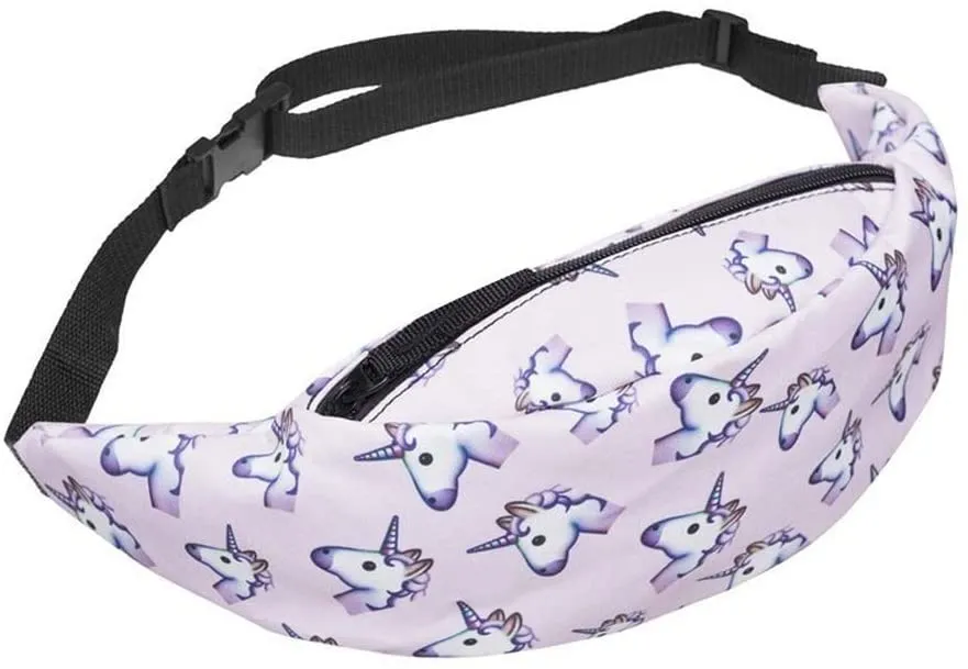 9Yourtime Light Purple Unicorn Waist Bags Belt Fanny Packs for Women Kids