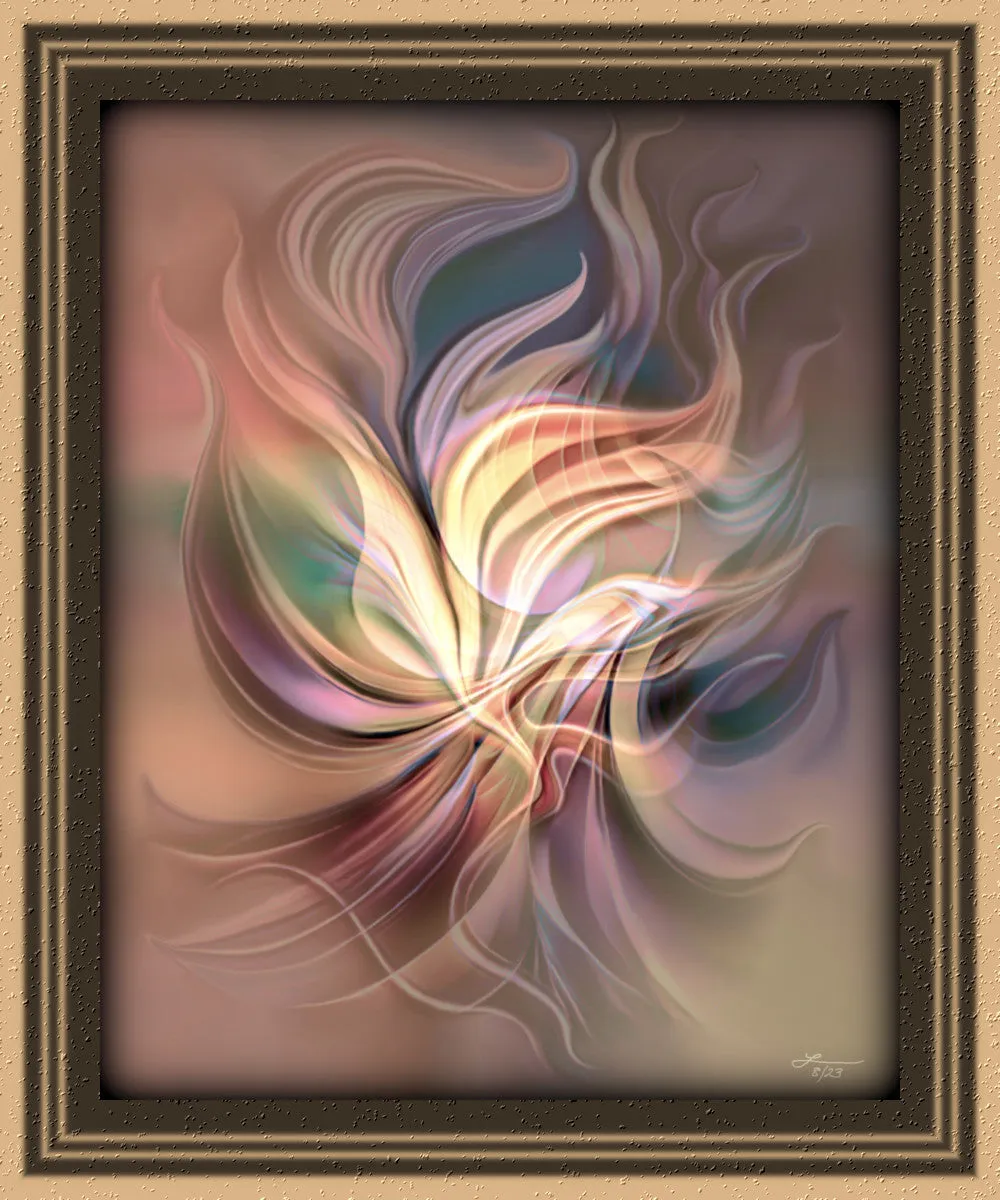 Abstract Modern Art Print, Pastel Warm Colors, Grounding Earth Symbolism - "Dance of Energy"