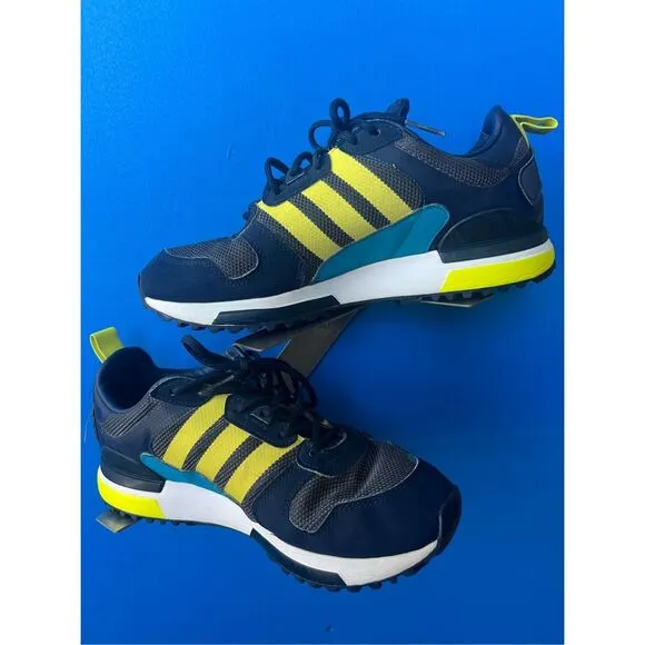 Adidas ZX 700 HD Mens Size  8.5 Navy Blue Yellow Athletic Running Shoes Sneakers