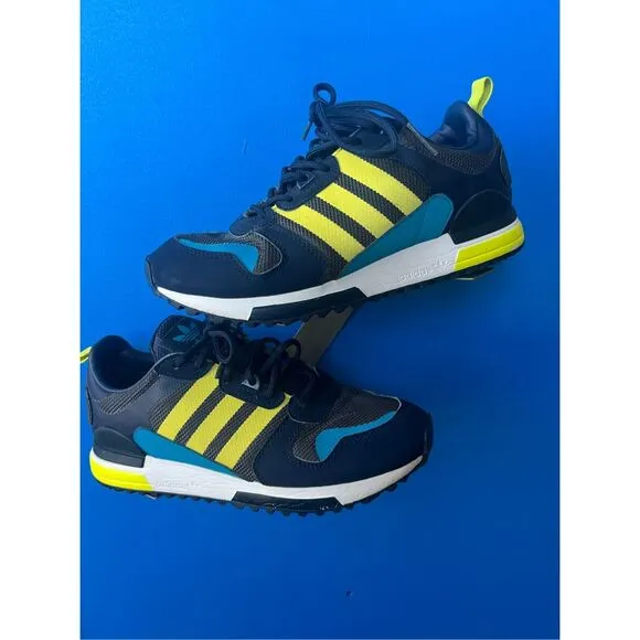 Adidas ZX 700 HD Mens Size  8.5 Navy Blue Yellow Athletic Running Shoes Sneakers
