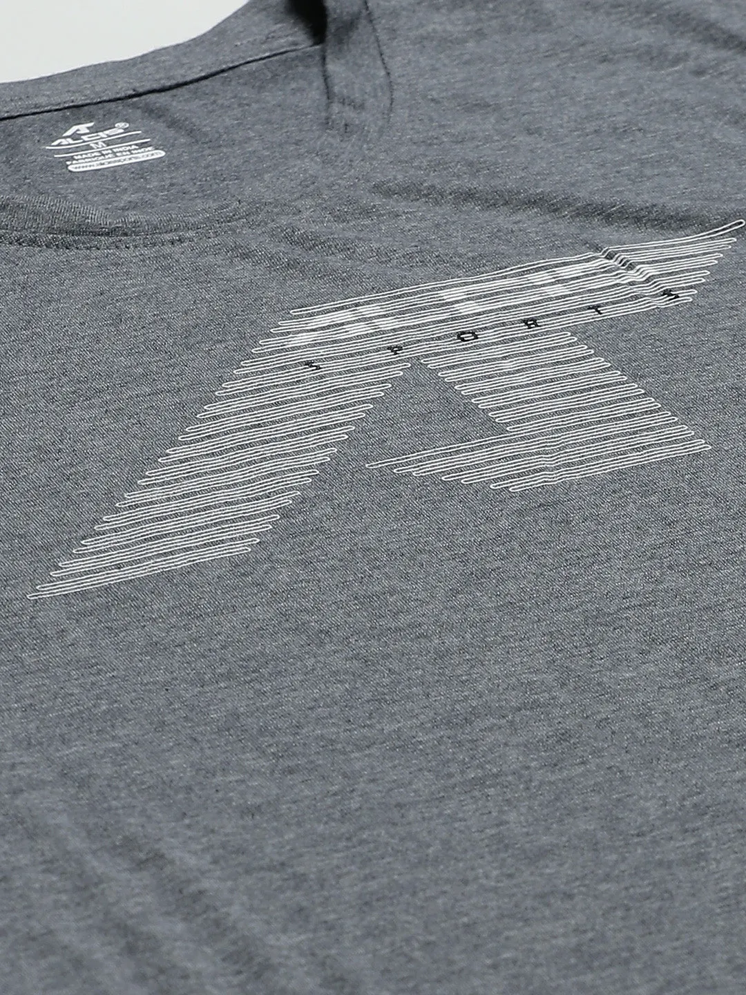 Alcis Men Solid Grey Melange Tshirts