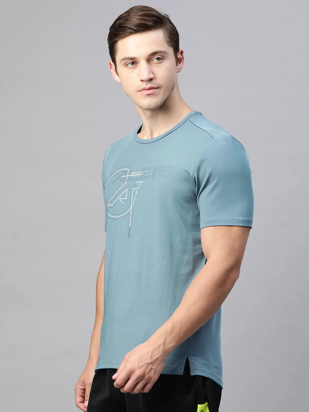 Alcis Men Solid Grey Tshirts