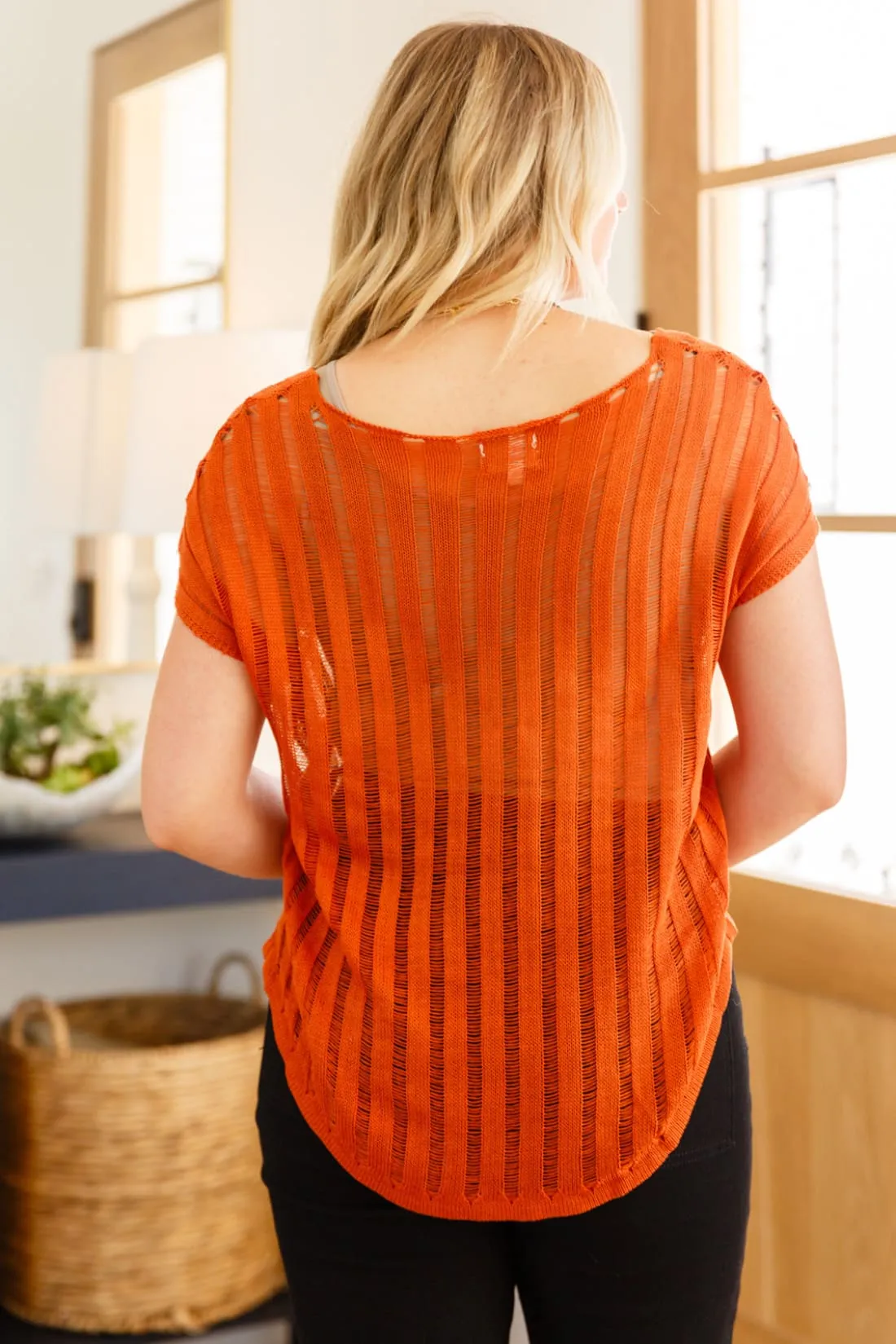 All I See Is You Loose Knit Orange Top