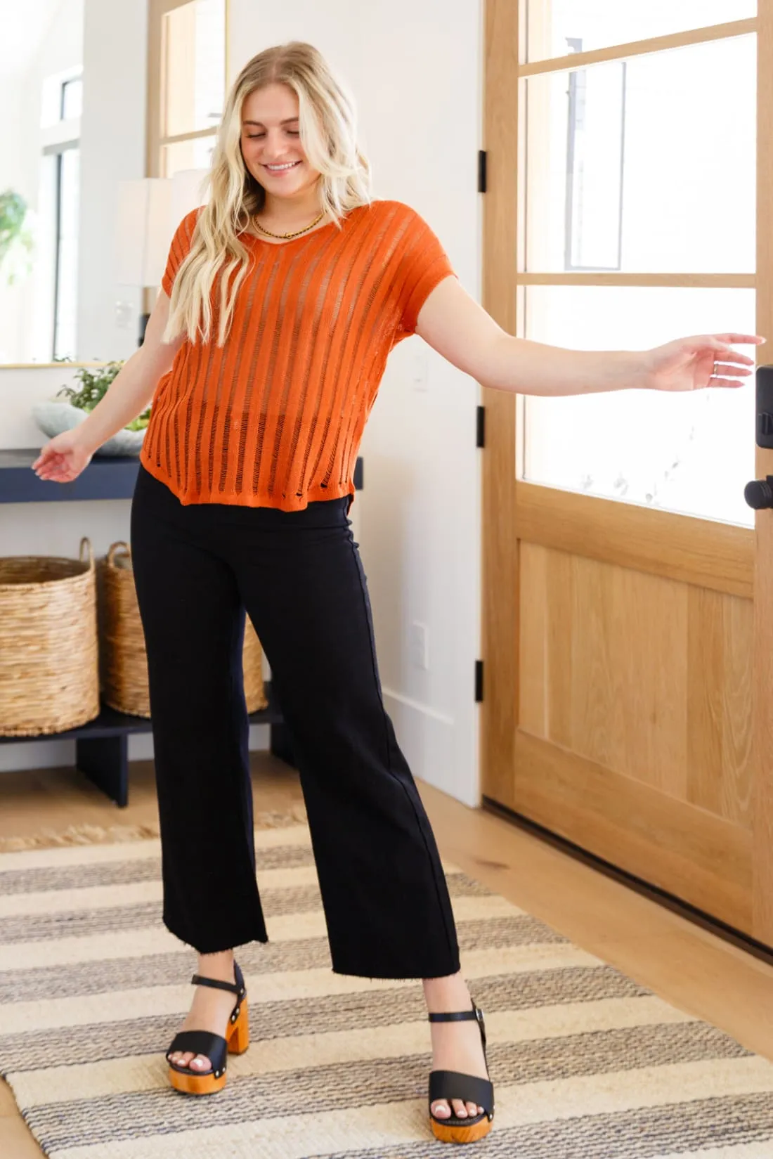 All I See Is You Loose Knit Orange Top