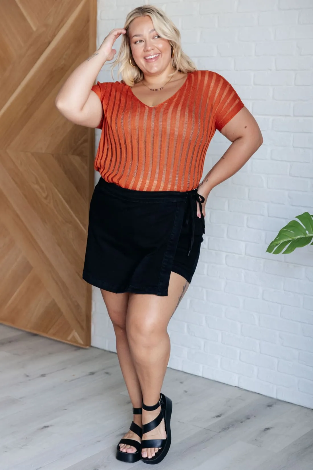 All I See Is You Loose Knit Orange Top