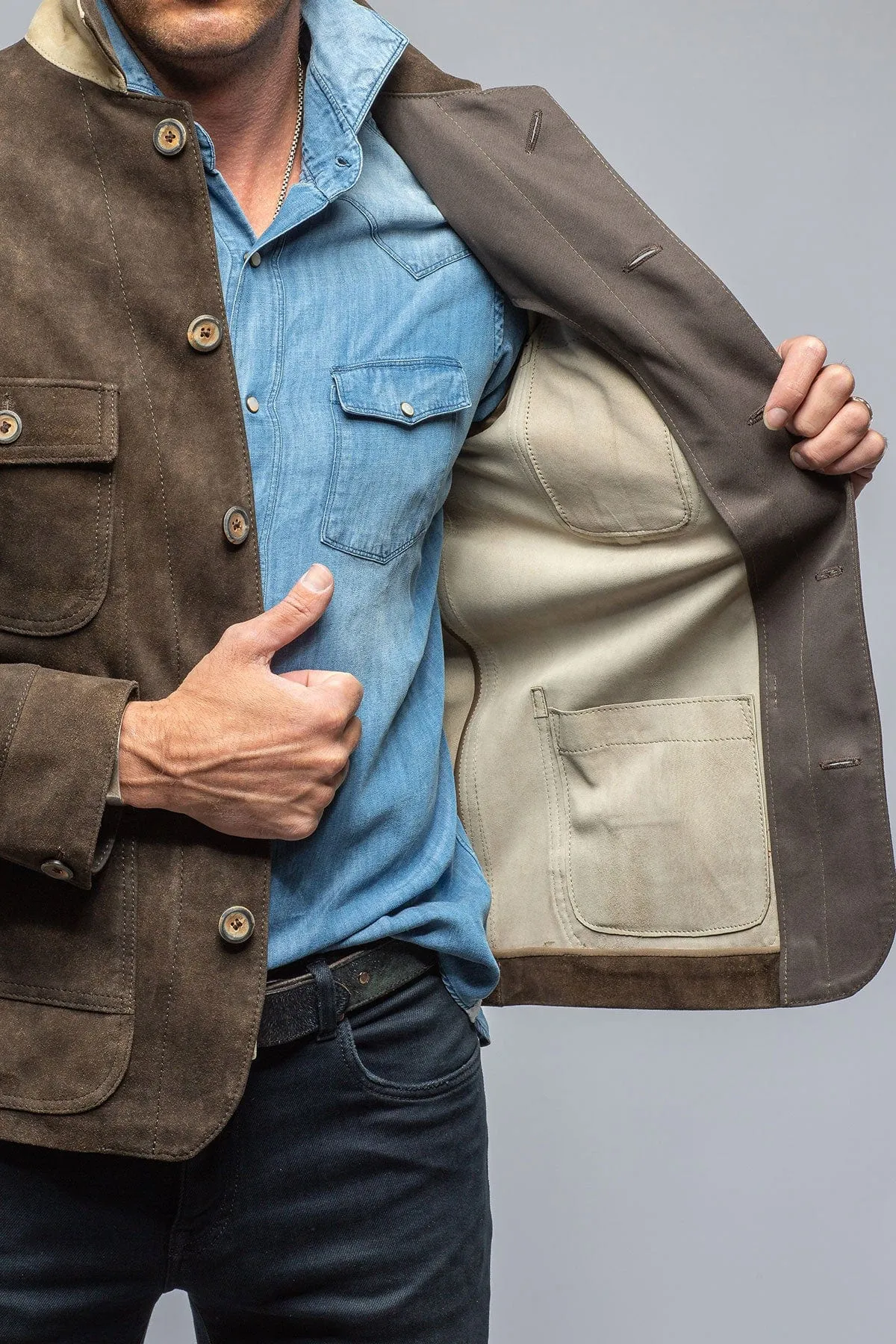 Andrin Deerskin Jacket In Walnuss