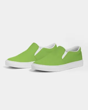 Bright Warm Green Slip-On Canvas Sneakers | Women's | Bright Pure Warm Green | C50M0Y100K0