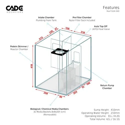 Cade Pro Reef S2/N 500 (Nano Reef) - Black