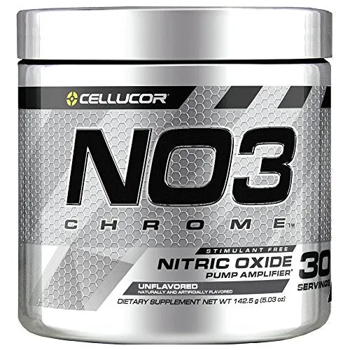 Cellucor NO3 Chrome Powder Nitric Oxide Pump Amplifier, Pre Workout Powder, Unflavored, 30 Servings: Gateway