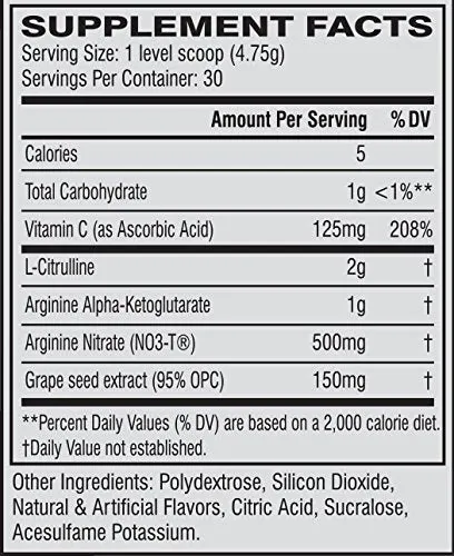 Cellucor NO3 Chrome Powder Nitric Oxide Pump Amplifier, Pre Workout Powder, Unflavored, 30 Servings: Gateway