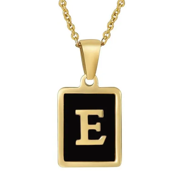 Classy Black Initial Monogram Necklace