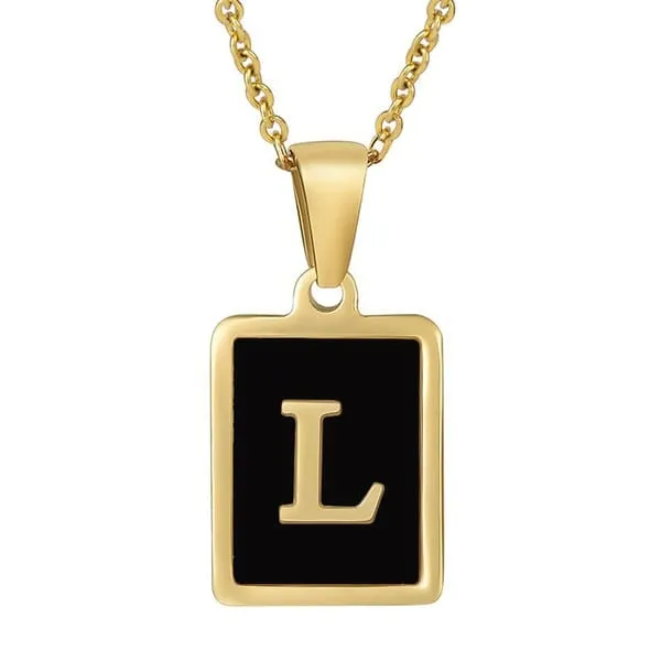Classy Black Initial Monogram Necklace