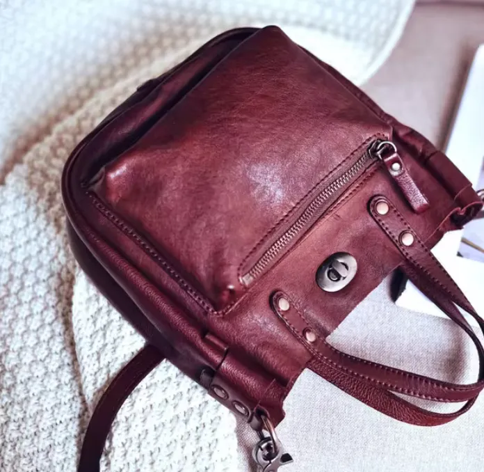 Compact Genuine Leather Shoulder Bag