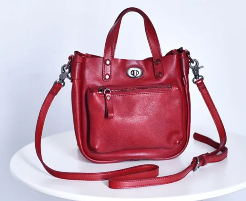 Compact Genuine Leather Shoulder Bag