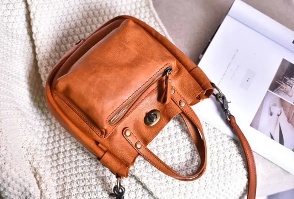 Compact Genuine Leather Shoulder Bag