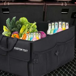 Custom Text For Car Trunk Organizer, Compatible with All Cars, Foldable Car Trunk Storage Box, Storage Bag, Waterproof, Dust-proof, Stain-Resistant FM12997
