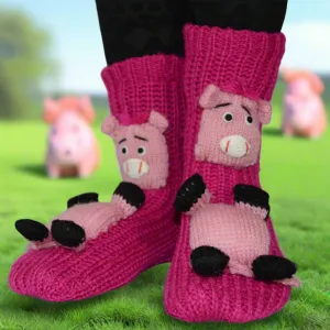 Cute 3D Knitted Socks - Warm & Fun Piglet Style