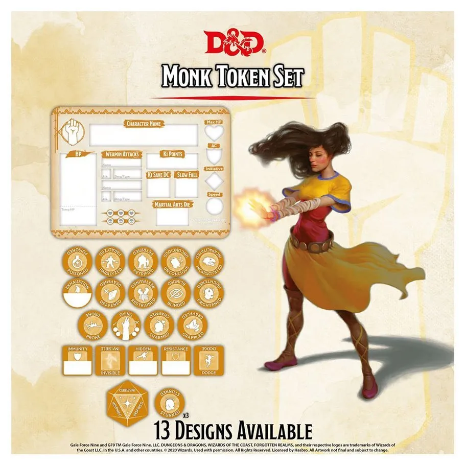 D&D Class Token Set Monk