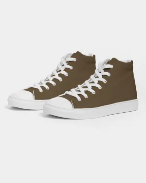 Dark Orange Brown Women's High-top Canvas Sneakers | Women's | Dark Pastel Orange Brown | C0M30Y60K80