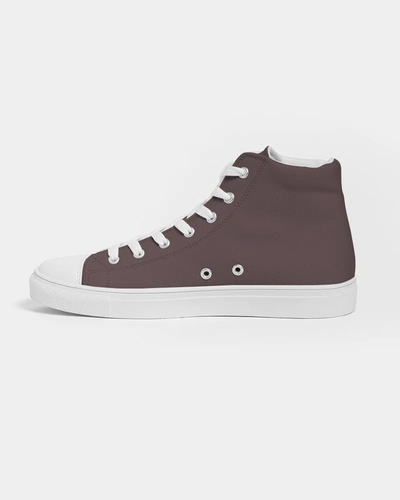 Dark Pink Brown Men's High-top Canvas Sneakers | Men's | Dark Pale Pastel Pink Brown | C0M30Y15K80