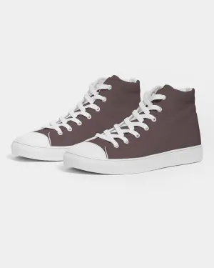 Dark Pink Brown Men's High-top Canvas Sneakers | Men's | Dark Pale Pastel Pink Brown | C0M30Y15K80