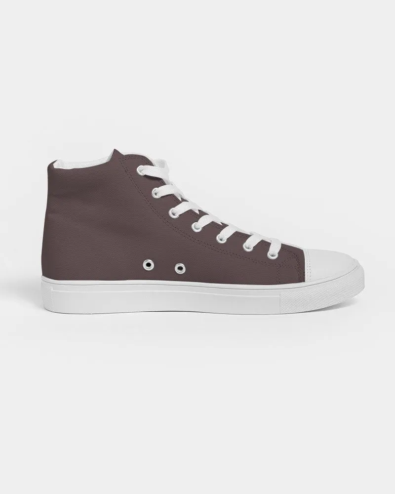 Dark Pink Brown Men's High-top Canvas Sneakers | Men's | Dark Pale Pastel Pink Brown | C0M30Y15K80