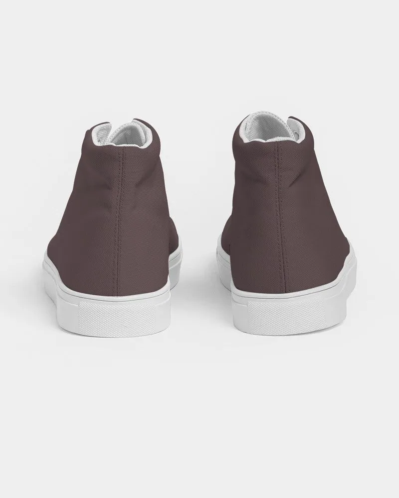 Dark Pink Brown Men's High-top Canvas Sneakers | Men's | Dark Pale Pastel Pink Brown | C0M30Y15K80
