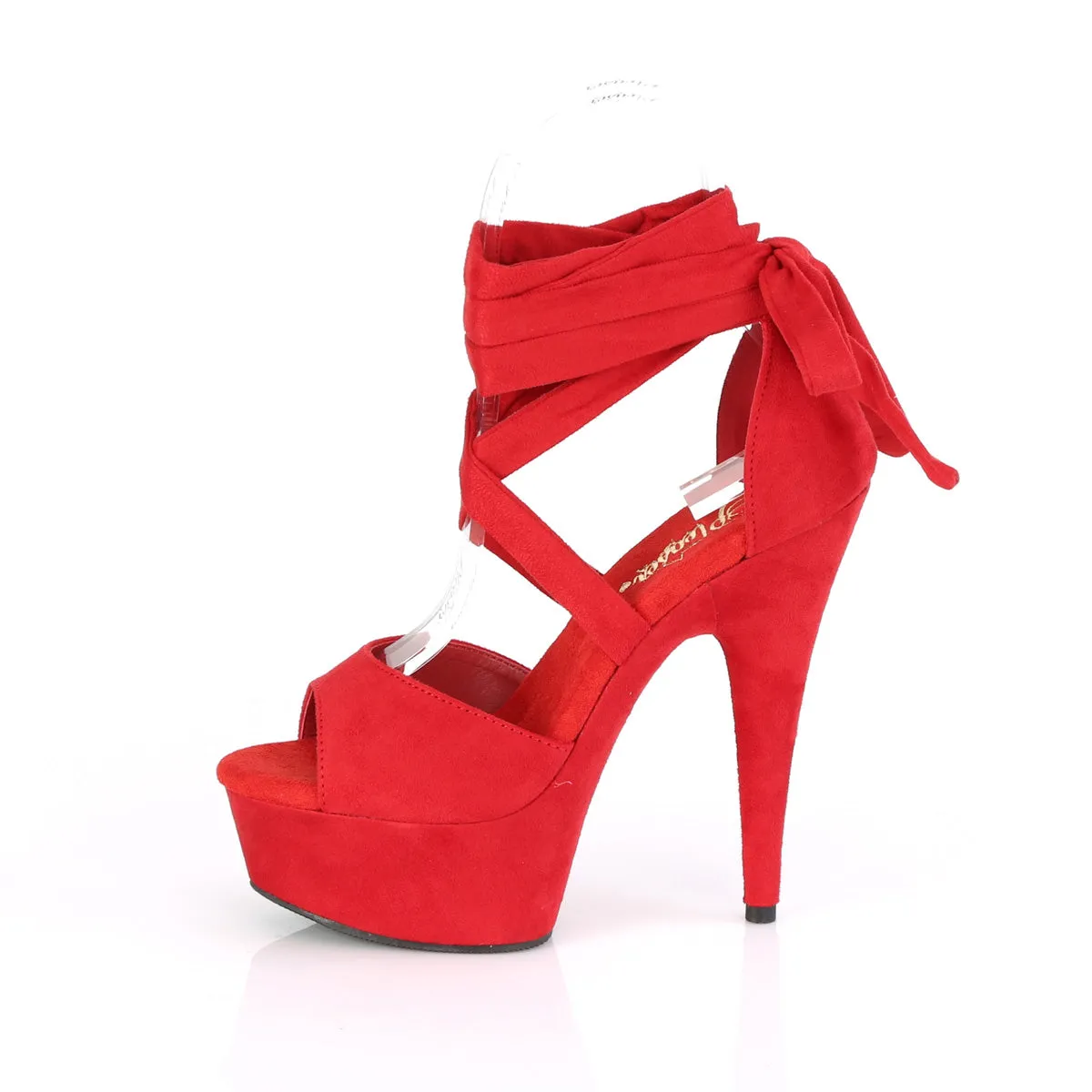 DELIGHT-679  Red Faux Suede/Red Faux Suede