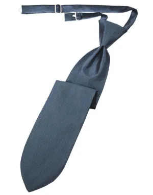 Desert Blue Herringbone Kids Necktie