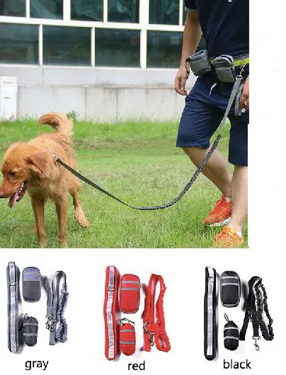 Dog Reflective Running Belt with Leash