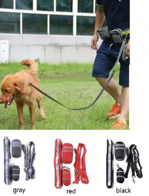 Dog Reflective Running Belt with Leash