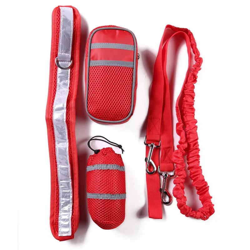 Dog Reflective Running Belt with Leash