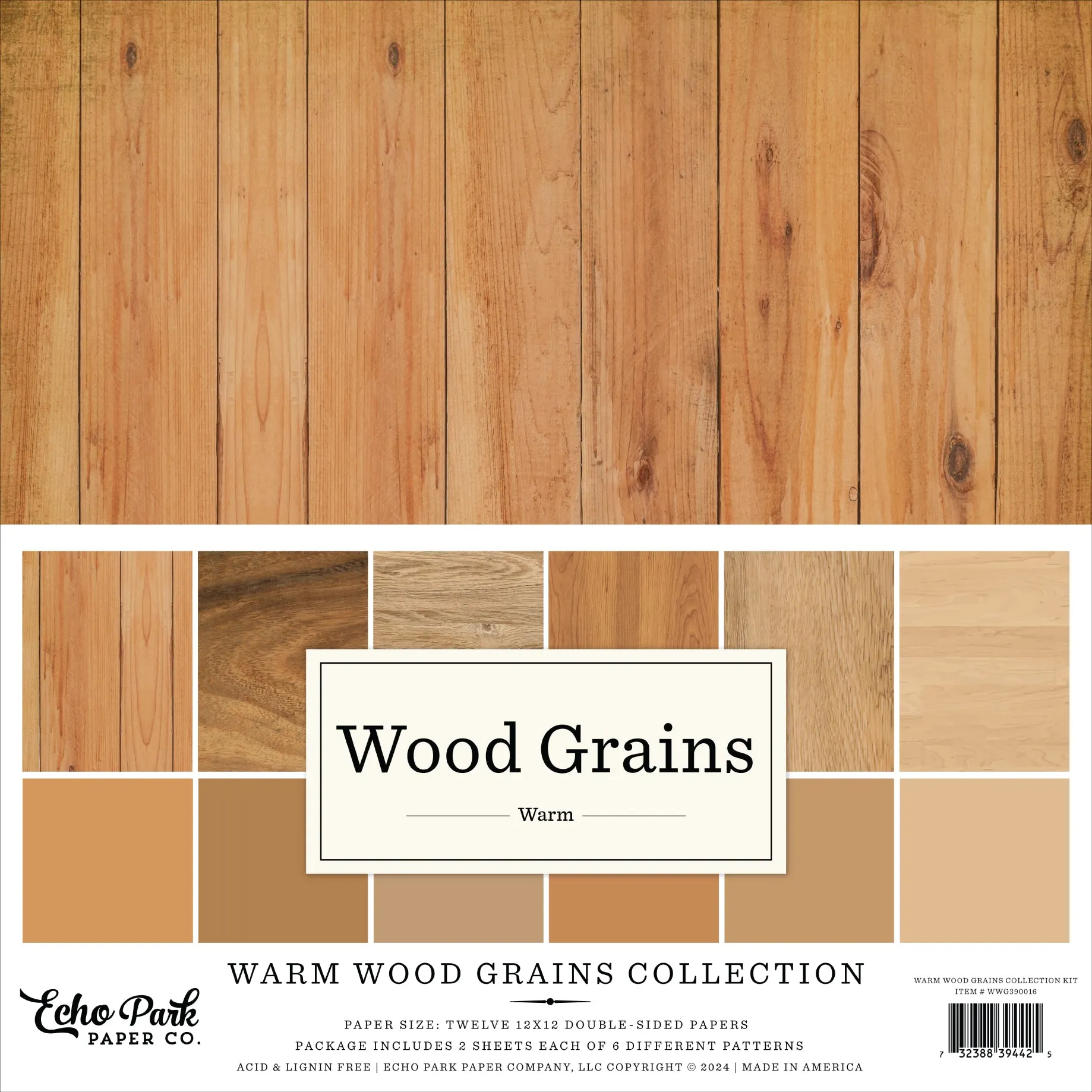 Echo Park - Warm Wood Grains- 12x12  Collection Kit