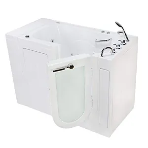 Ella's OA3252H-R Monaco Acrylic Hydro Massage Walk-in Bathtub with Right Outward Swing Door, Thermostatic Faucet Set, 2" Dual Drains, 32" x 52" x 43", White