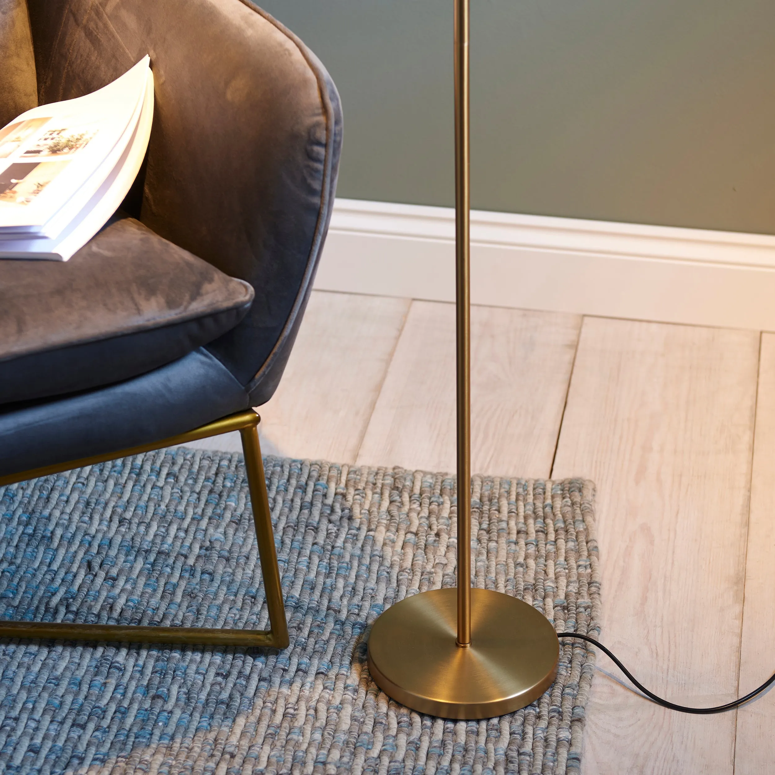 Endon 99774 Dedicated Reader 1lt Floor Warm brass plate 4W LED (COB) Warm White
