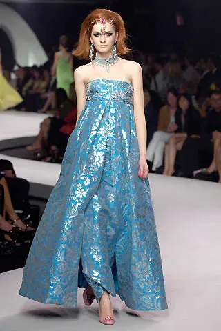 Extraordinary Cruise 2008 Christian Dior by John Galliano Look 60 Turquoise Dress w Crystals