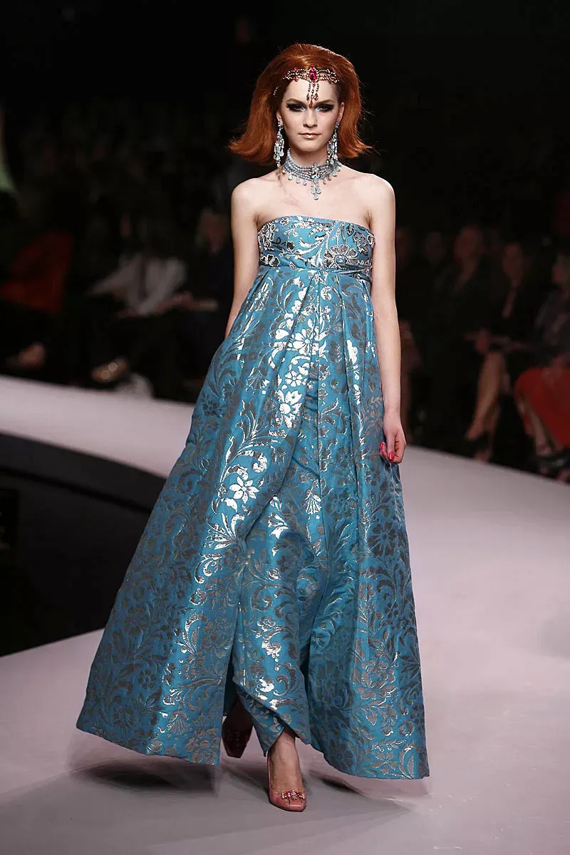 Extraordinary Cruise 2008 Christian Dior by John Galliano Look 60 Turquoise Dress w Crystals