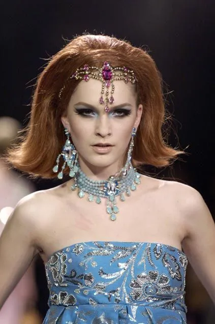 Extraordinary Cruise 2008 Christian Dior by John Galliano Look 60 Turquoise Dress w Crystals