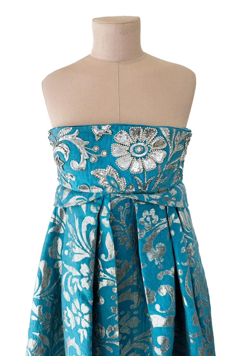 Extraordinary Cruise 2008 Christian Dior by John Galliano Look 60 Turquoise Dress w Crystals