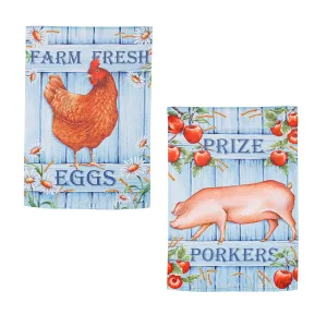 Farm Fresh Suede Reversible Garden Flag,14s11772fb